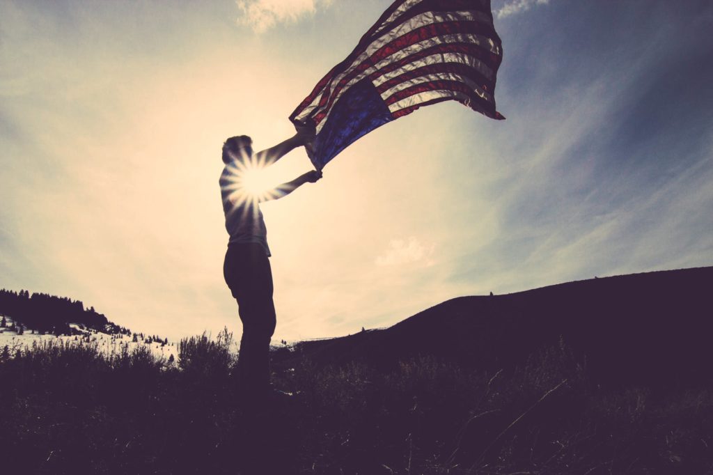 waving american flag